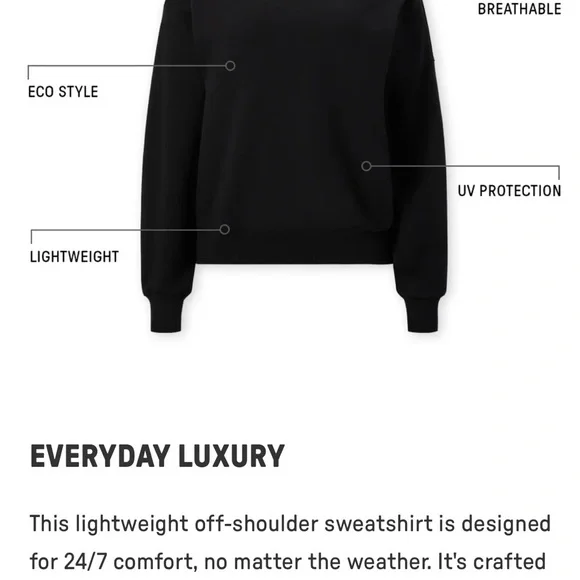 Grey Off-Shoulder Sweatshirt - Picture 4 of 5